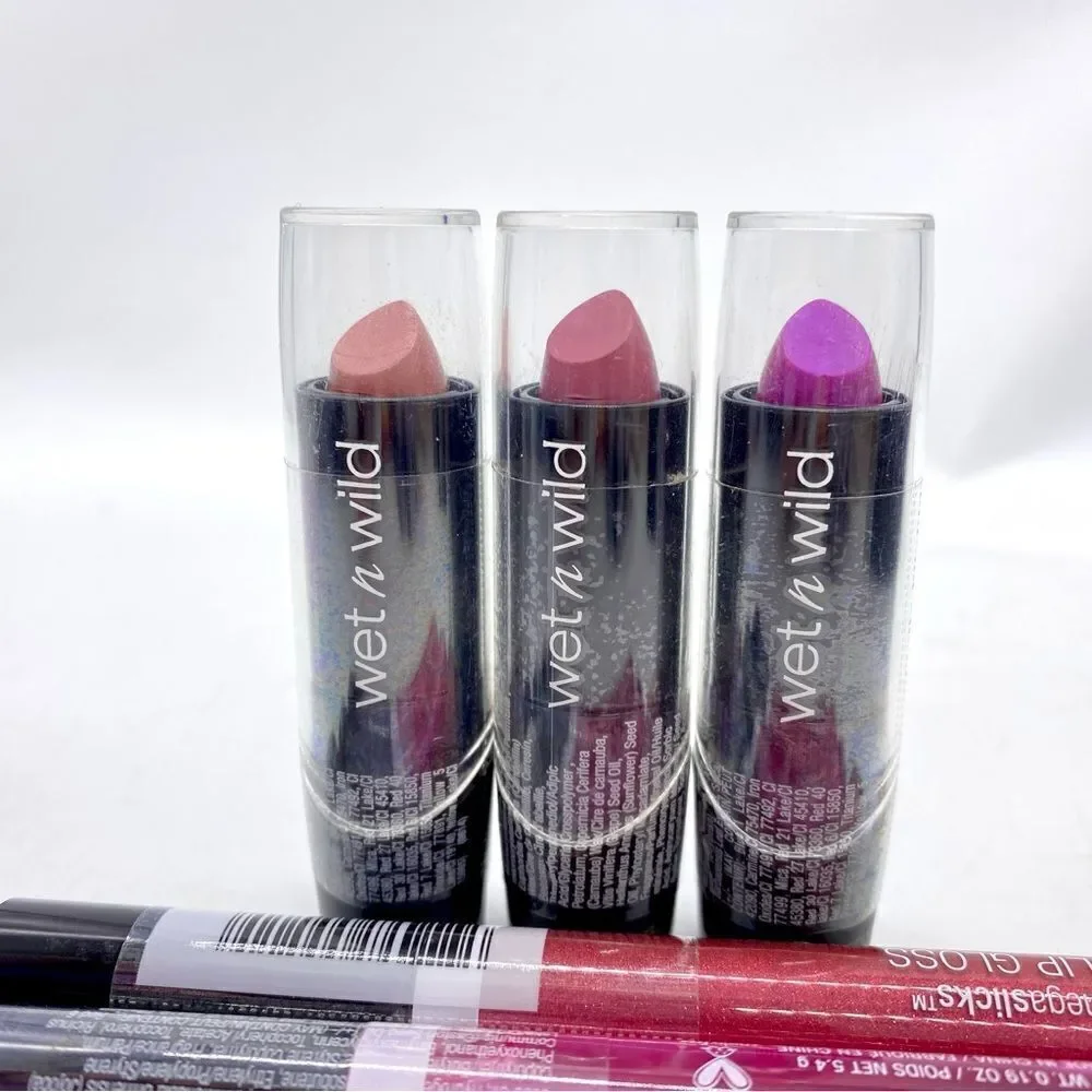 Wet n Wild Lipstick and Lip Gloss Bundle New